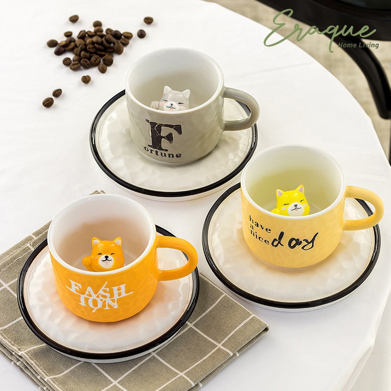 Jual Onsen Dog Mug Cup / Gelas Cangkir Keramik Motif Onsen Anjing