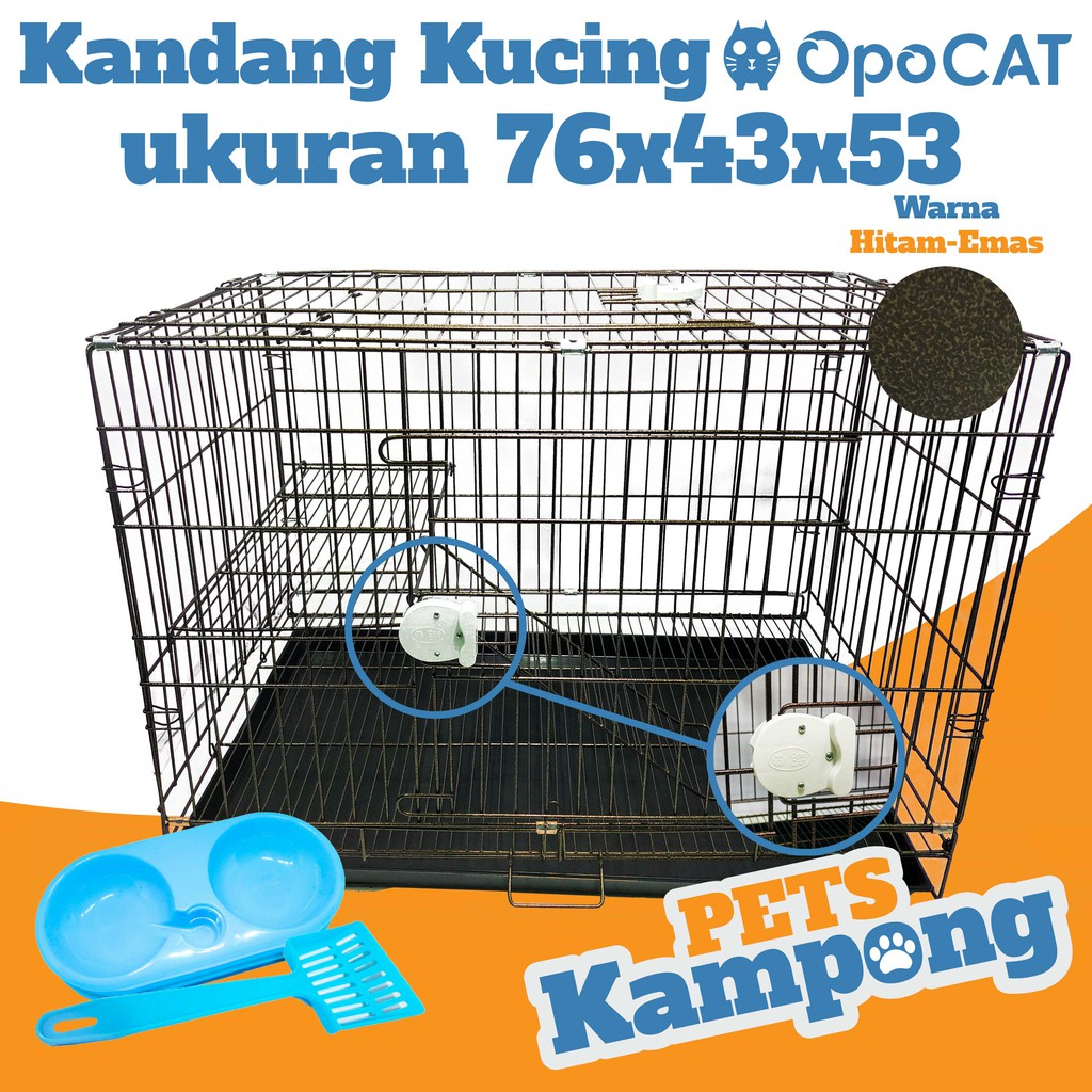 Kandang kucing anjing lipat ukuran besar Large (L) tingkat pintu baru