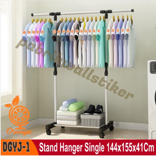 COD [BAYAR DI TEMPAT]Stand hanger single rak Serbaguna dengan 4 roda