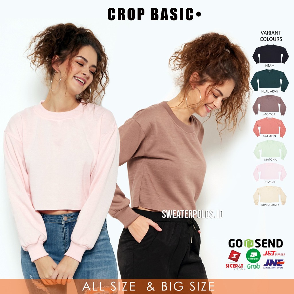 SWEATERPOLOS CROP BASIC SWEATER Shopee Indonesia
