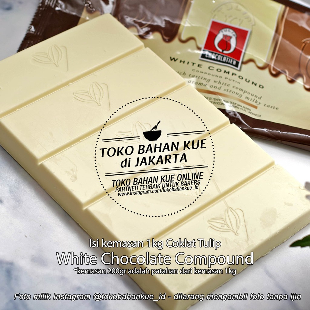 Jual White Chocolate Compound Coklat Tulip Cokelat Batang Putih Gading 200 Gr | Shopee Indonesia