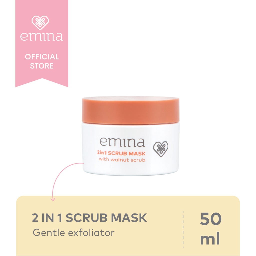 Emina 2 in 1 Scrub Mask 50 ml Shopee Indonesia