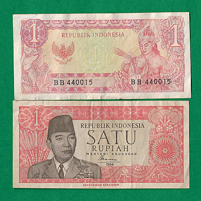 UK211 UANG KUNO ASLI 1 RUPIAH SOEKARNO TAHUN 1964 UANG LAMA INDONESIA 1