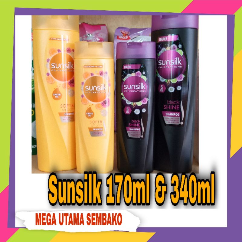 Jual Sunsilk Sampo botol kuning hitam 170 ml dan 340 ml Soft & smooth