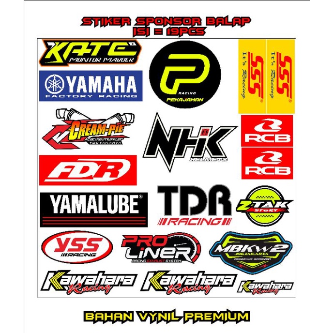 Jual Stiker Sponsor Racing Balap Muraj Berkualitas Isi 19 Pcs | Shopee Indonesia