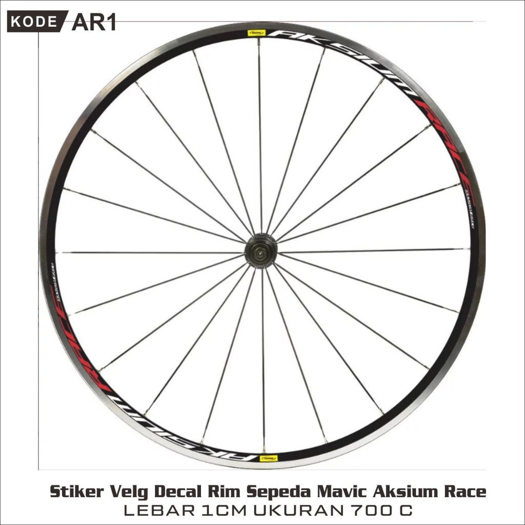 Jual Stiker Velg Sepeda Balap Motif Mavic Aksium Race Lebar 1Cm Ukuran 700C | Shopee Indonesia