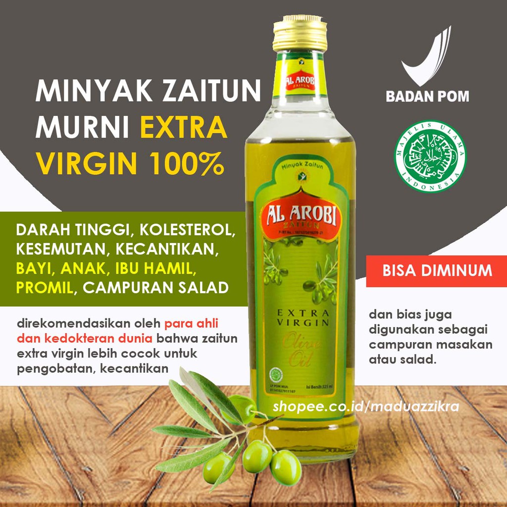 MINYAK ZAITUN / Minyak Zaitun Asli Extra Virgin Olive Oil Al Arobi 100 Murni Shopee Indonesia