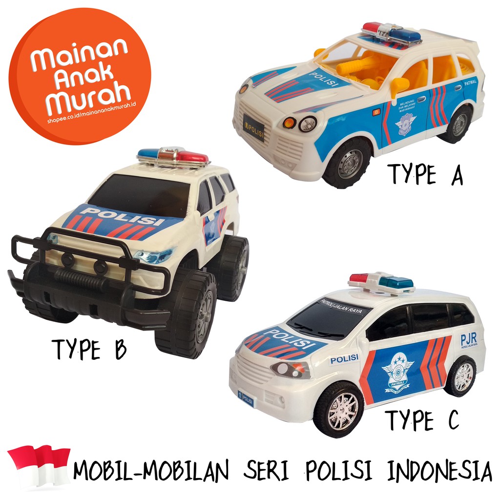 Jual Mainan Anak Police Car / Seri Mobil Mobilan Polisi Indonesia Patroli | Shopee Indonesia