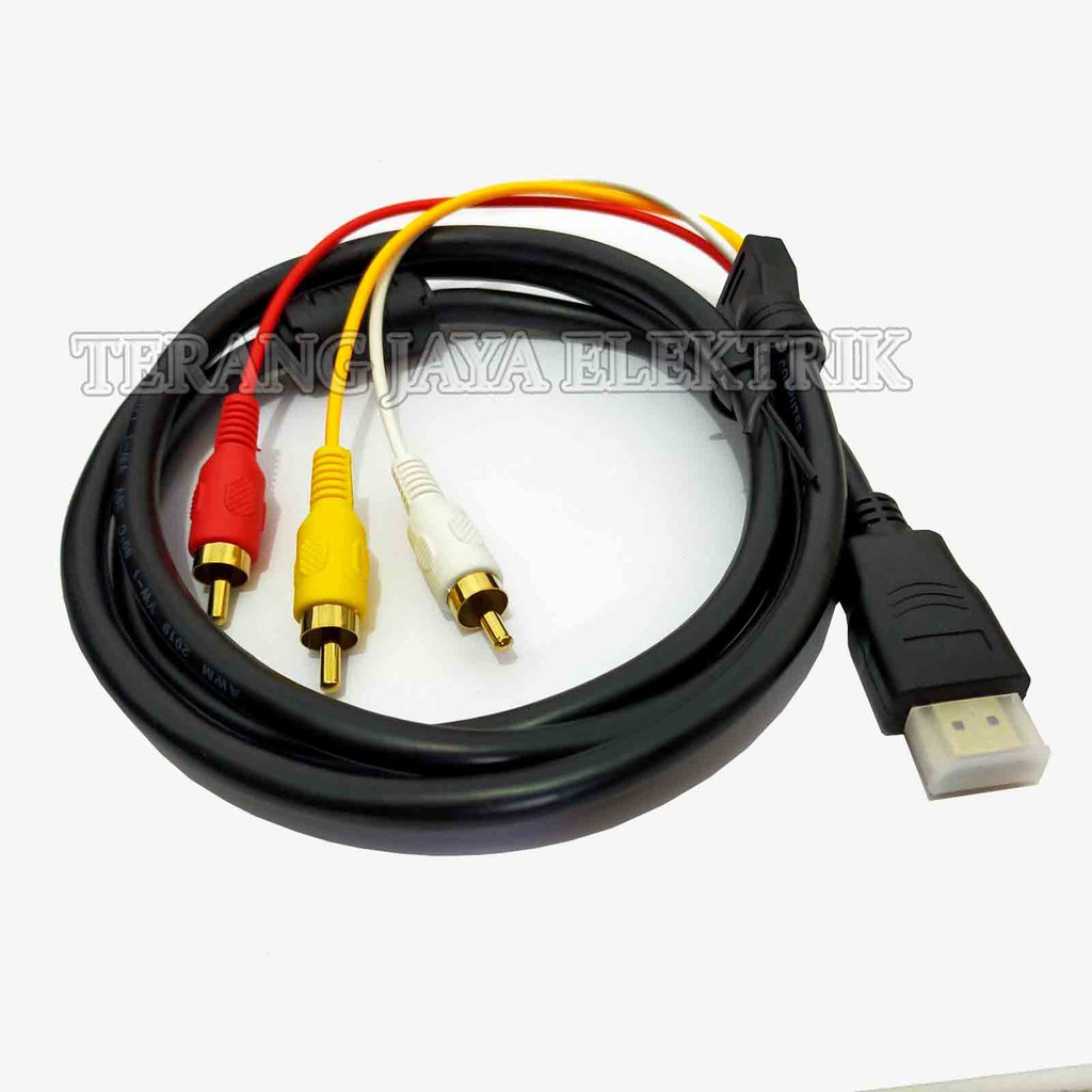 Jual Kabel Hdmi To Rca / Kabel Hdmi To 3 Rca 1,5 Meter High Speed Indonesia|Shopee Indonesia