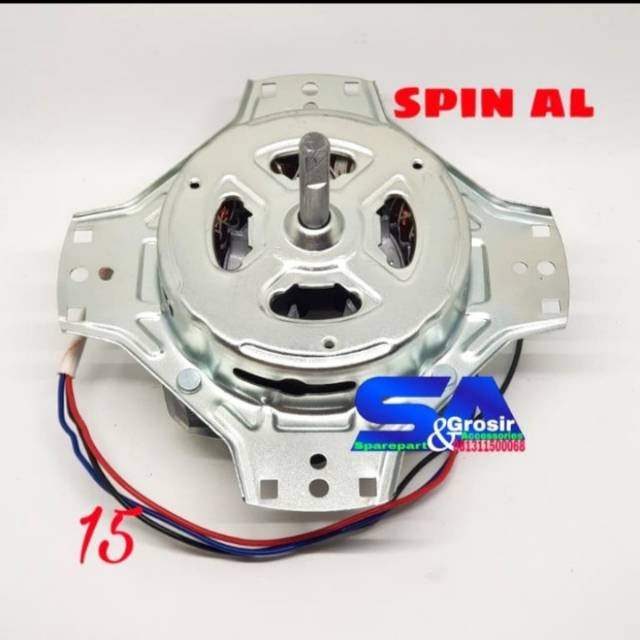 No 15 Dinamo Spin AL (Aluminium) Model Mesin Cuci Sanken Kaki 4 / Motor Dryer Pengering Mesin