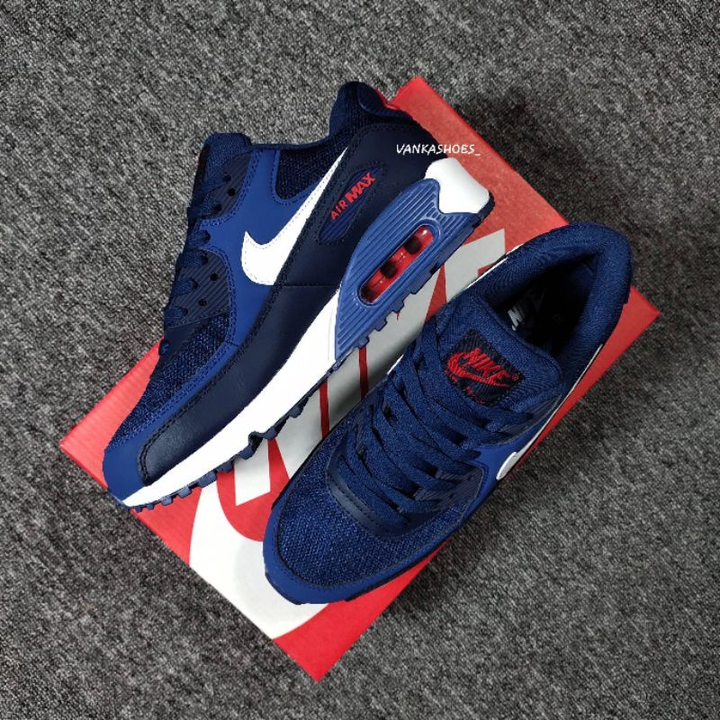 Jual Nike Air Max 90 Essential Navy White | Shopee Indonesia