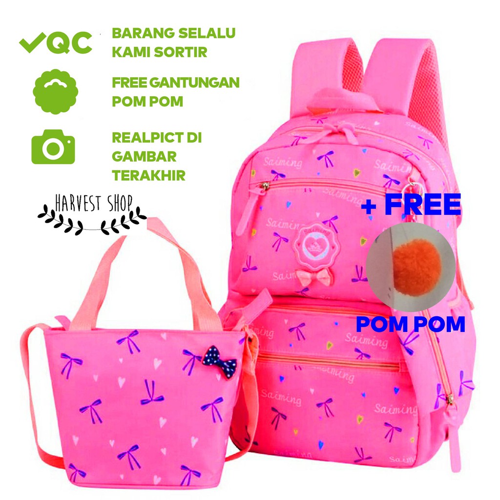 TAS RANSEL ANAK PITA paketan murah selempang sekolah lucu perempuan slempang warna warni imut