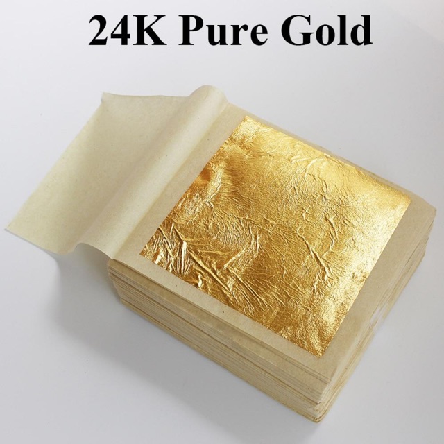 Edible Gold leaf bisa dimakan 24k sise 4.3cm (70.000 isi 10 sheets