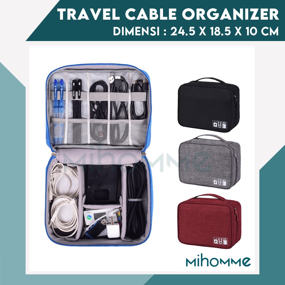 Jual Travel Pouch Gadget Storage Organizer Bag Tas Penyimpanan Kabel