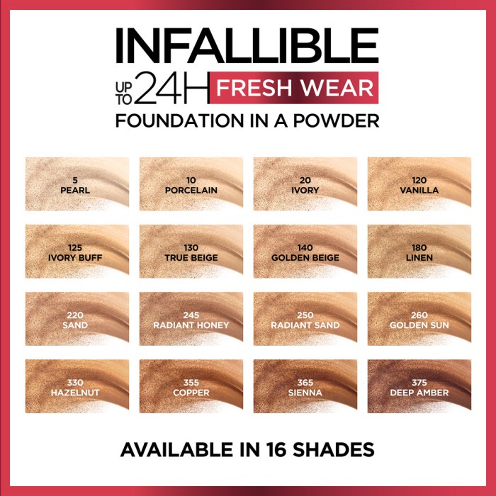 Jual Foundation- L'oreal Infallible Up To 24H Fresh Wear Foundation In A Powder - 220-Sand -Foundation. | Shopee Indonesia