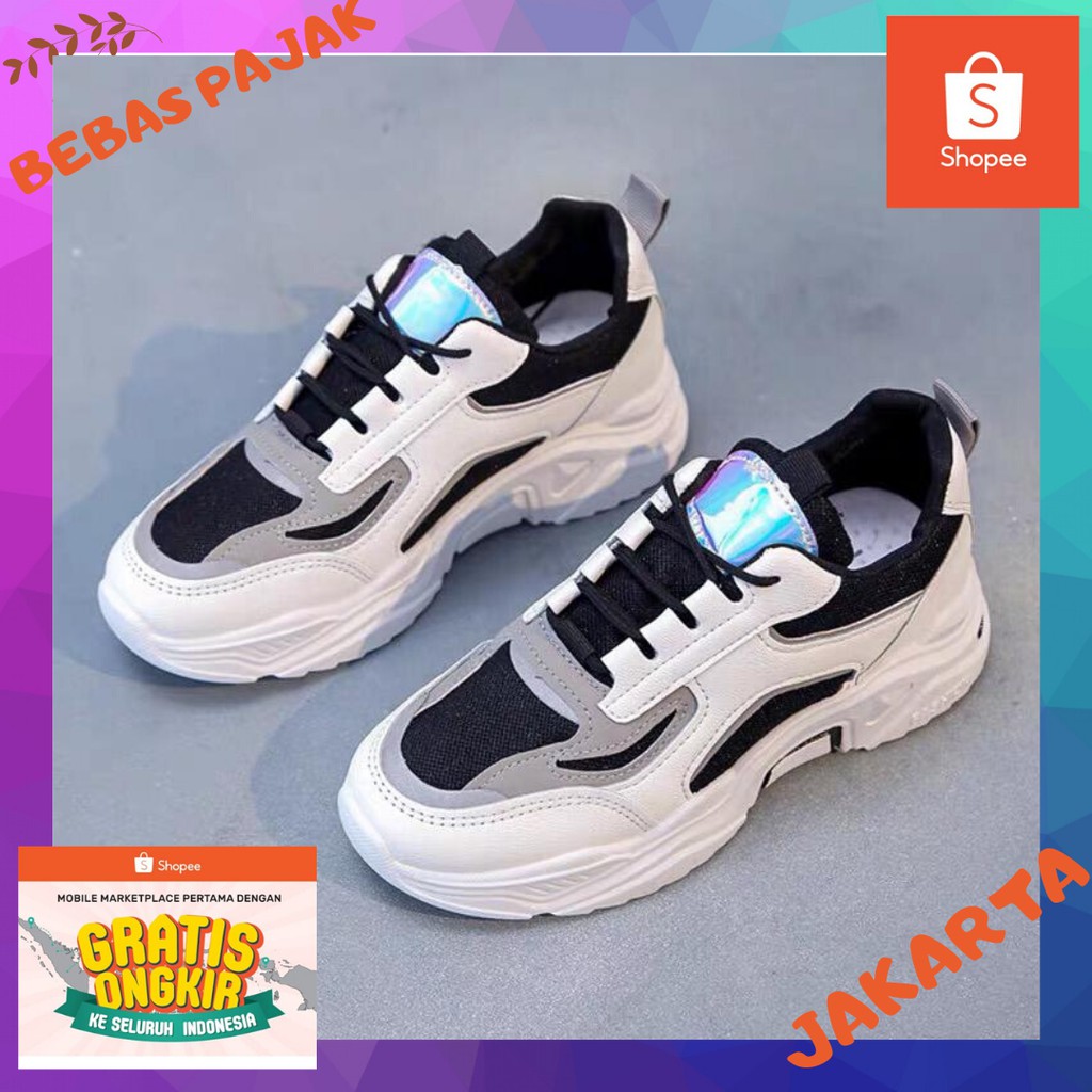 Jual Sepatu Sneakers S004 Terlaris Sepatu Import Wanita Sepatu Bagus Kekinian Viral Indonesia|Shopee Indonesia