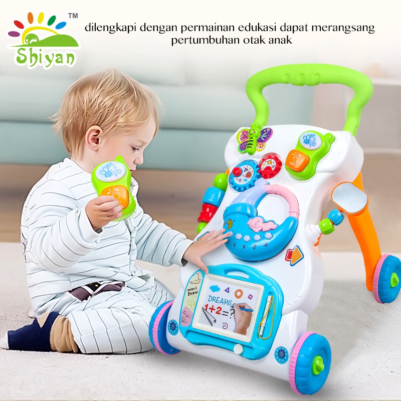 Jual [Shiyan] Mainan Bayi Dorong Baby Push Walker Dengan Mainan Anak Latihan Jalan Bahan Aman Dan Kuat | Shopee Indonesia