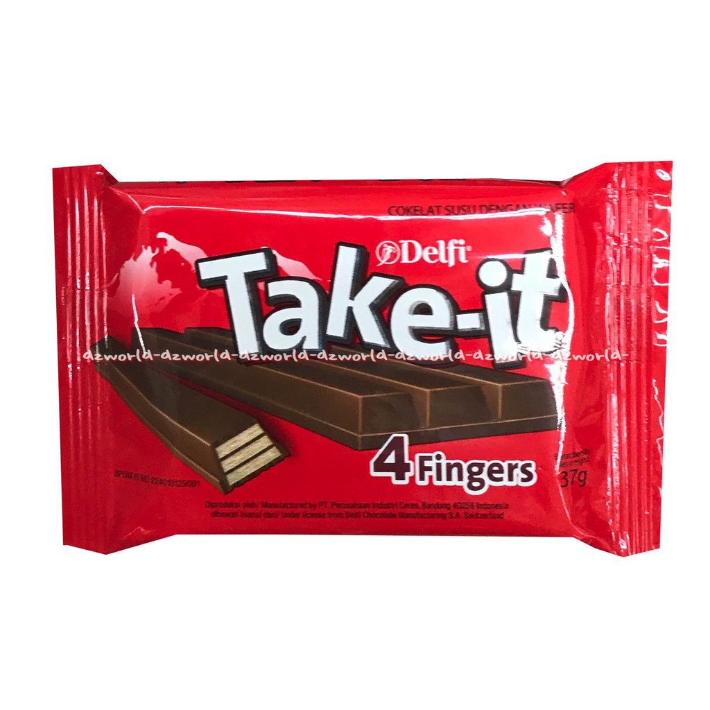 Jual Delfi Take It 4 Fingers Wafer 37Gr Cokelat Coklat Rasa Premium Cemilan Delvi | Shopee Indonesia