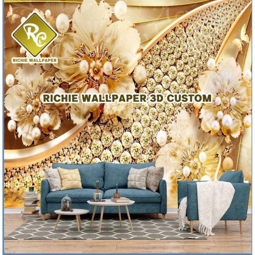 Jual Wallpaper DInding Custom Tema 3D Flower Shopee Indonesia