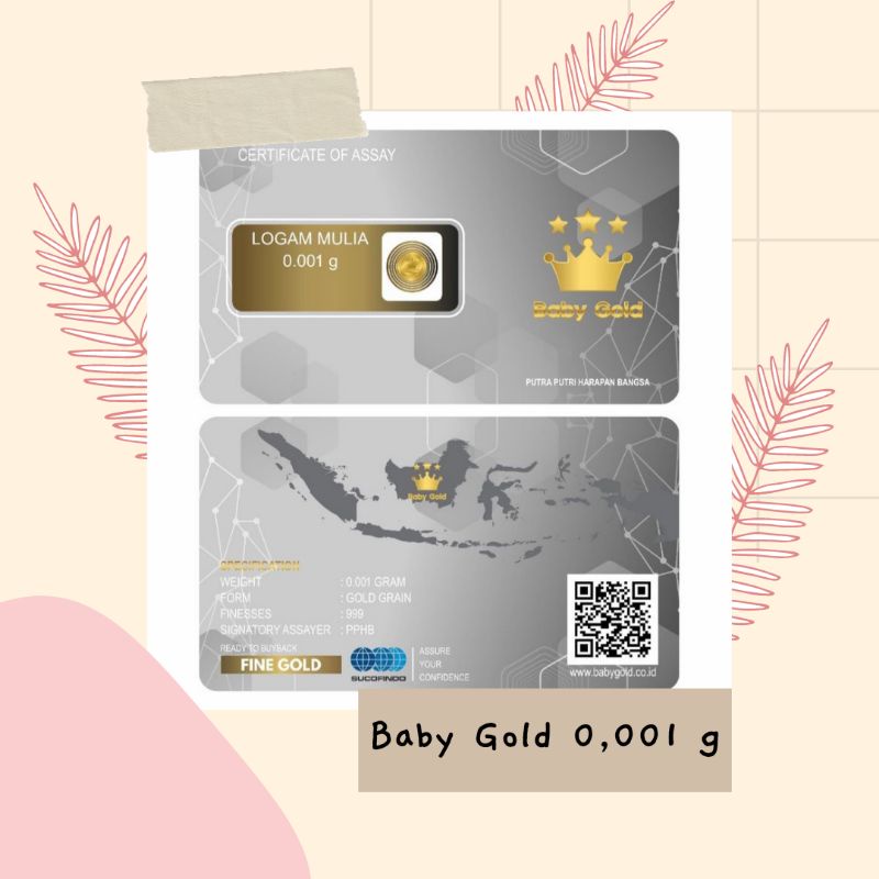 Jual BABY GOLD 0,001 g Emas Mini 0.001 gram 24 karat Logam Mulia 0