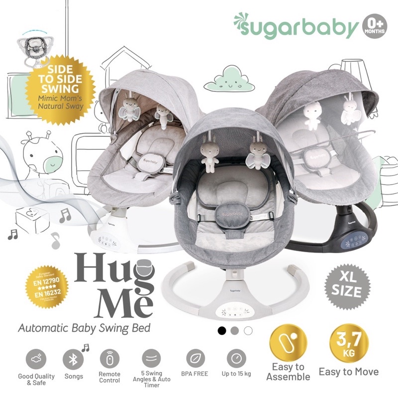 Jual SUGAR BABY HUG ME AUTOMATIC BABY SWING BED/AYUNAN ELEKTRIK BAYI XL BESAR Shopee Indonesia