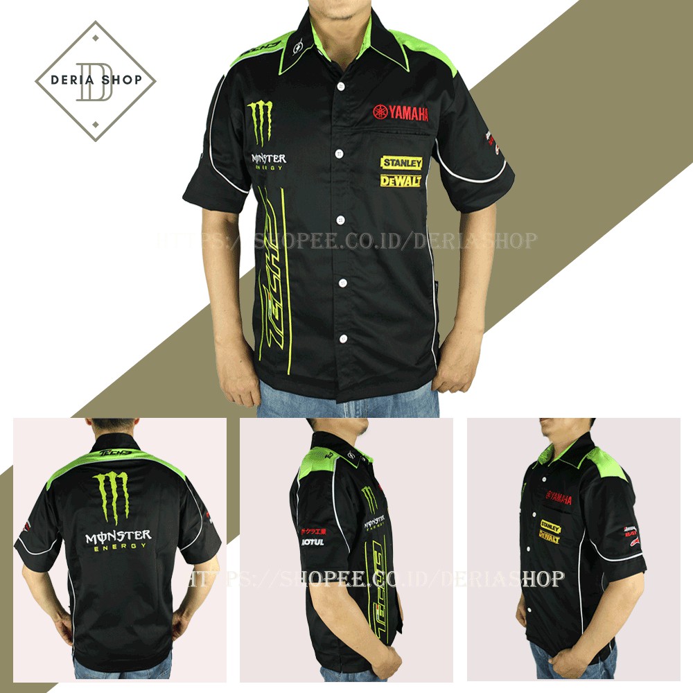 Jual Baju / Kemeja Balap / Bordil / Yamaha Monster / Tech / Motogp / Rossi / Balap Motor / Sirkuit / Gp | Shopee Indonesia