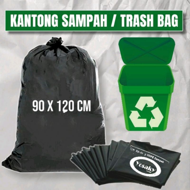 Jual Kantong Plastik Sampah / Trash Bag Hitam Ukuran 90 x 120 Yokasy