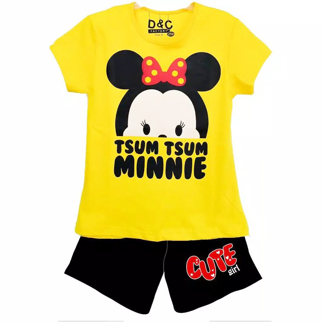 Setelan Baju Anak Cewek umur 1 2 3 4 5 6 7 8 9 10 tahun Motif Tsum2