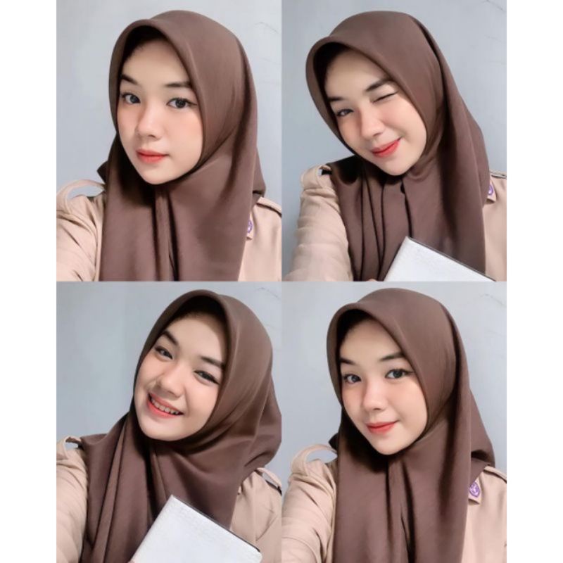 Jual Jilbab Paris Premium Edisi Sekolah//Coklat Pramuka//Coklat Kopi//Segiempat Paris Premium//Hijab Premium//Bahan Voal | Shopee Indonesia