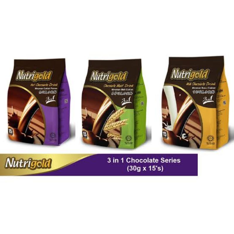 Jual Isi 15 Stik Sachet Minuman Cokelat Coklat Nutrigold Malt Chocolate