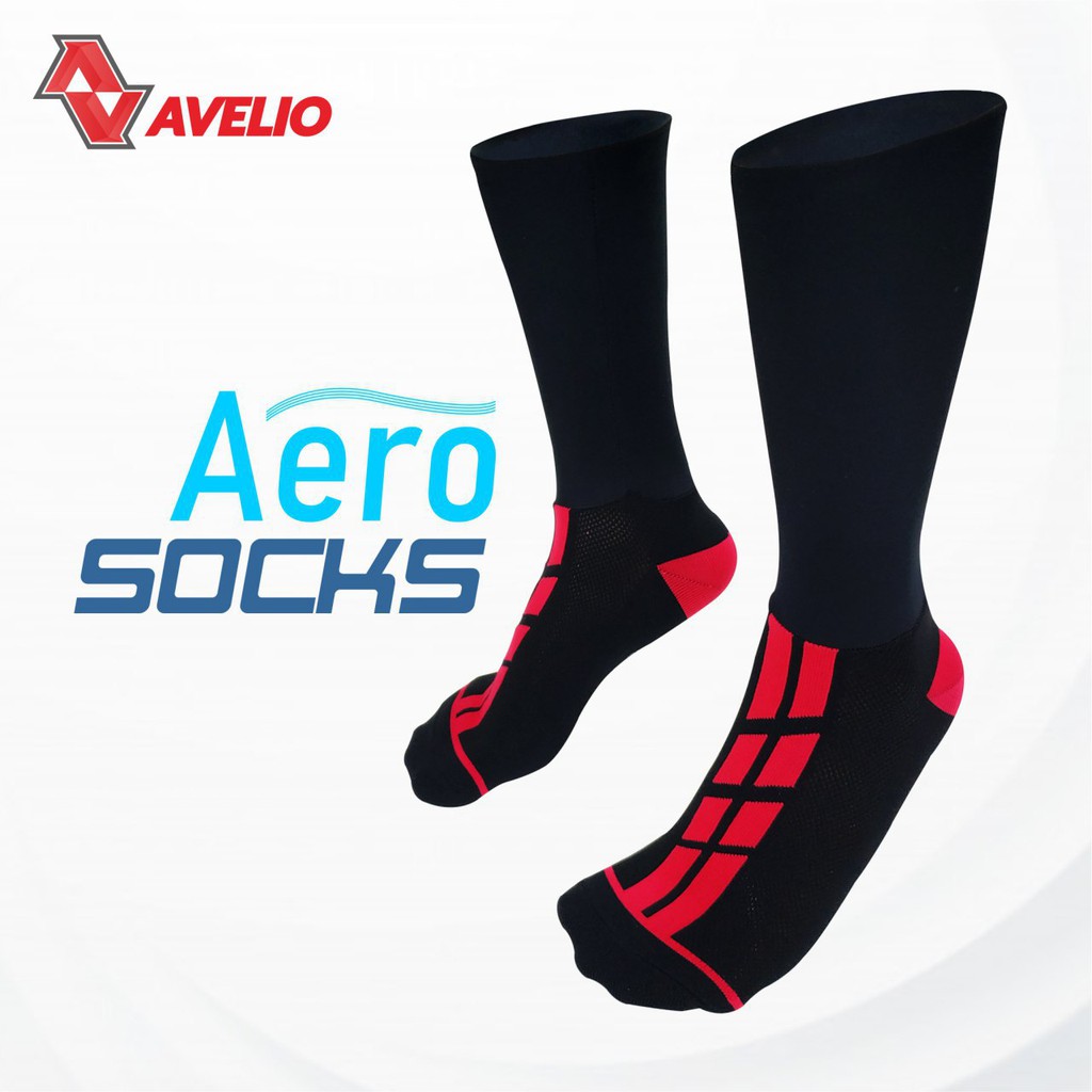 Jual Kaos Kaki Sepeda Balap Avelio Aero Sock - Red (Full) Indonesia|Shopee Indonesia