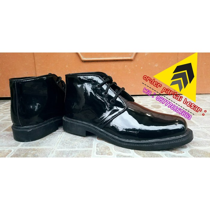 Sepatu PDH SatpamSecuritytnipolri Kilap Tanpa Semir