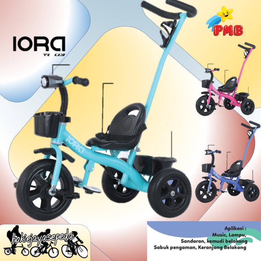 Sepeda Roda Tiga Anak AVIATOR 1057 / PMB 10RA T03 dengan roda eva dan