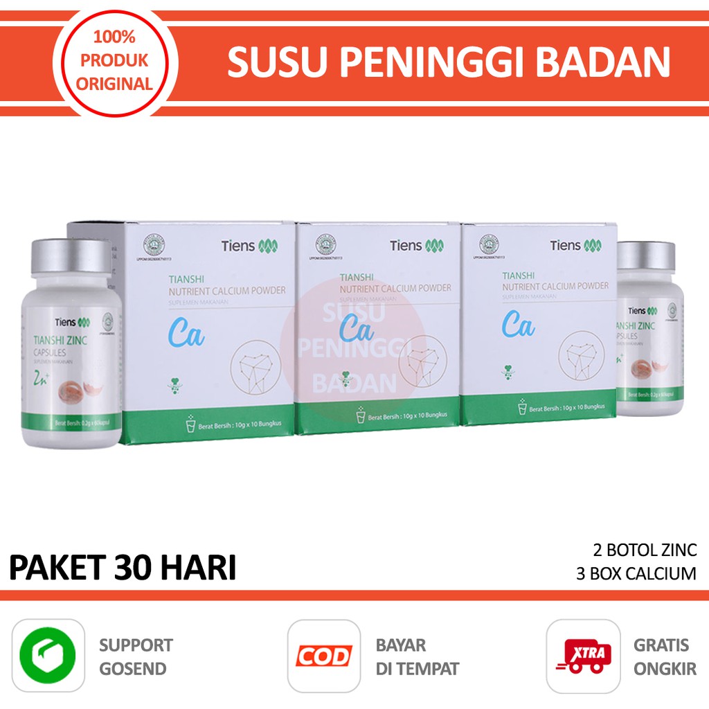 Jual Susu Peninggi Badan TIENS (Paket 3 3 Calcium + 2 Zinc) Obat