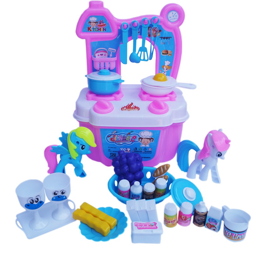 Mainan Anak Masak Masakan Di Dapur Set Happy Kitchen FK104 Pink