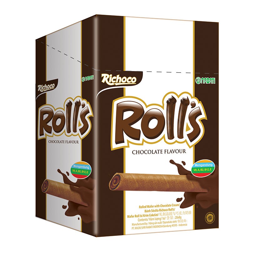 Jual Wafer Nabati Richeese Rolls Keju / Coklat Isi 20Pcs | Shopee Indonesia