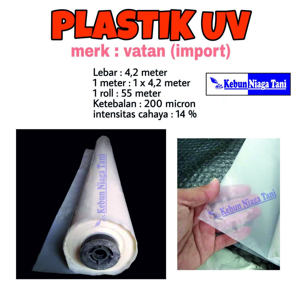 Jual Plastik UV Vatan lebar 4.2 meter tebal 200 micron uv 14 Plastik