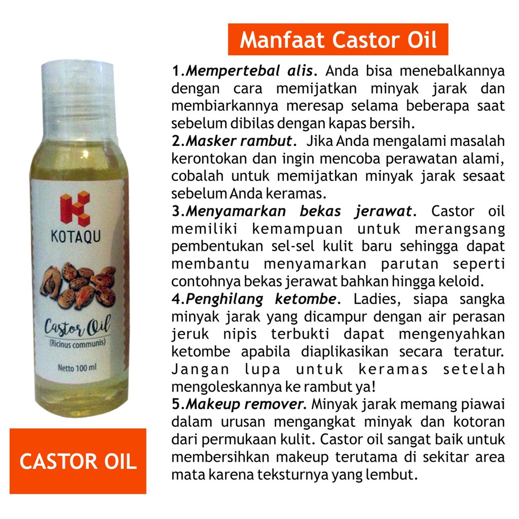 Jual Castor Oil (Pure Cold Pressed) 100ml / Minyak Jarak Murni/ Pure