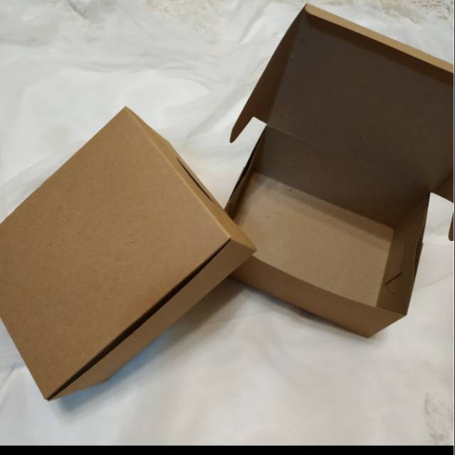 Jual Box Snack / Box Makanan / Box Warna Coklat Polos Cantik Uk 12*16*7 | Shopee Indonesia
