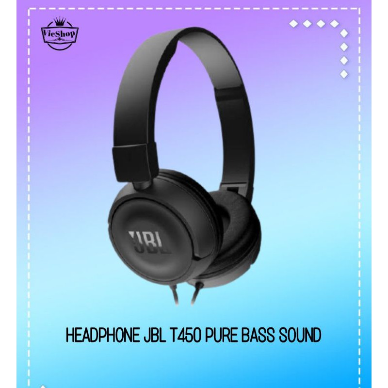 Headphone JBL T450 OnEar Headset Pure Bass Sound Shopee