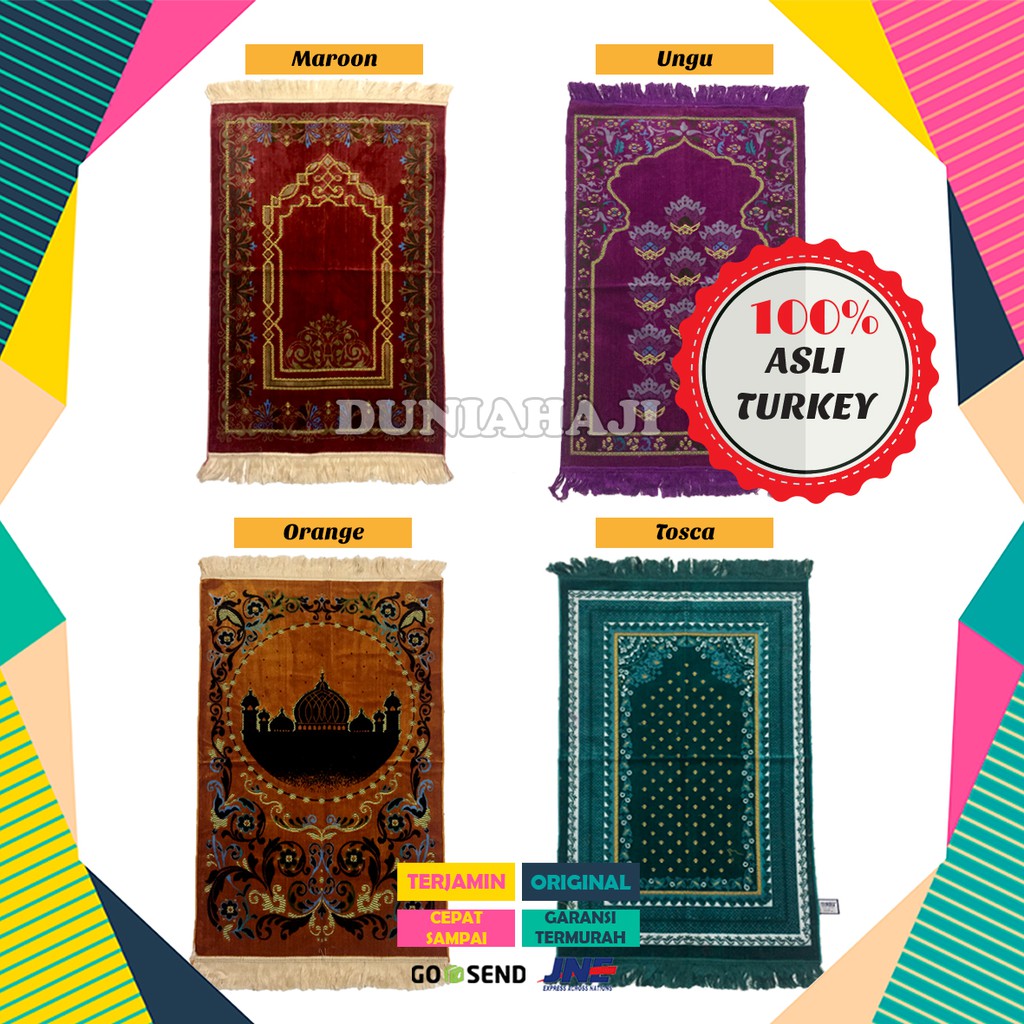 Dunia Haji Sajadah Bulu ALIF SPIGEL asli Turki Turkey