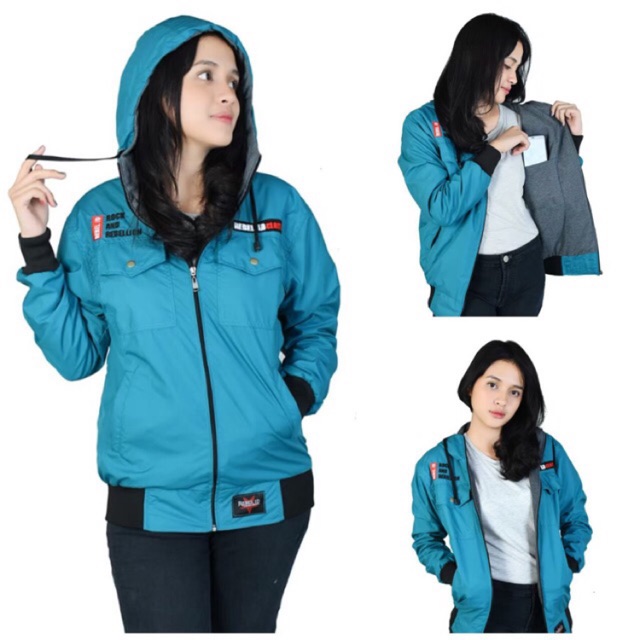 Jaket Parasut Semi Parka Wanita Shopee Indonesia