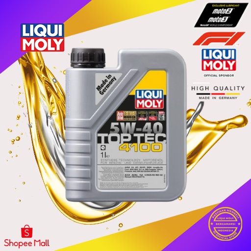 Jual Liqui Moly Top Tec 4100 5W-40 Engine Oil 1L - Oli Mobil 9510 | Shopee Indonesia