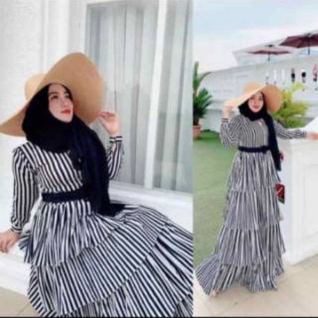 GAMIS TINGKAT MONALISA SUSUN MOTIF SALUR | Shopee Indonesia