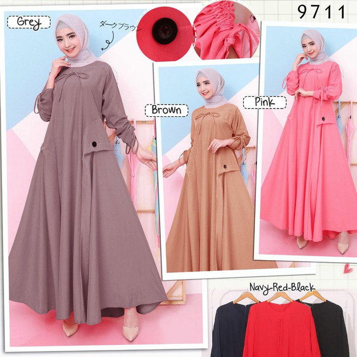 Termurah terlaris di shopee Harnis gamis syari baju muslim