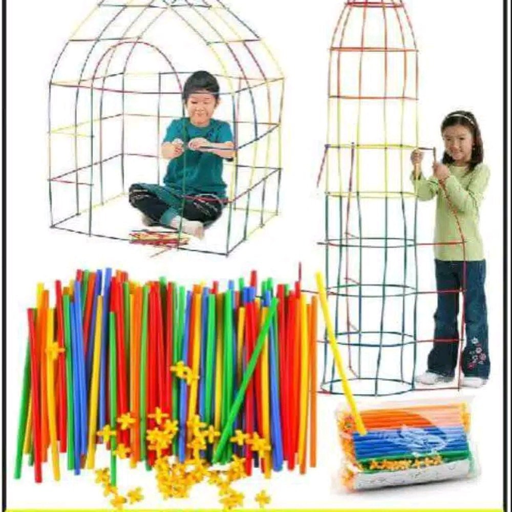Jual Mainan Edukasi Anak Magic Straw 200 Pieces | Shopee Indonesia