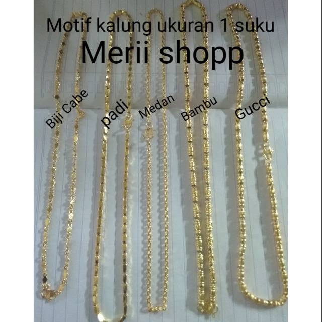 Kalung ukuran 1 suku lapis emas 24k. | Shopee Indonesia