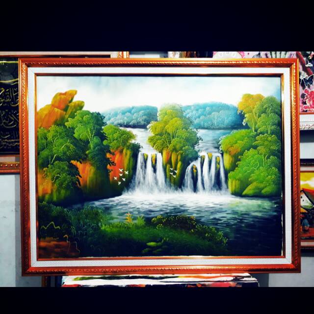Jual Lukisan Asli Pemandangan Alam Asli Double Linen Indonesia|Shopee Indonesia 640_X_640_jpg