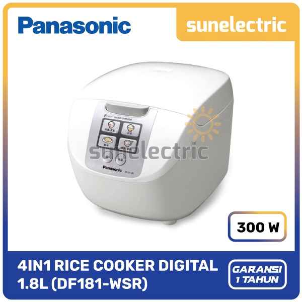 Jual Panasonic SRDF181WSR Rice Cooker 4 in 1 Digital Fuzzy Logic 1.8