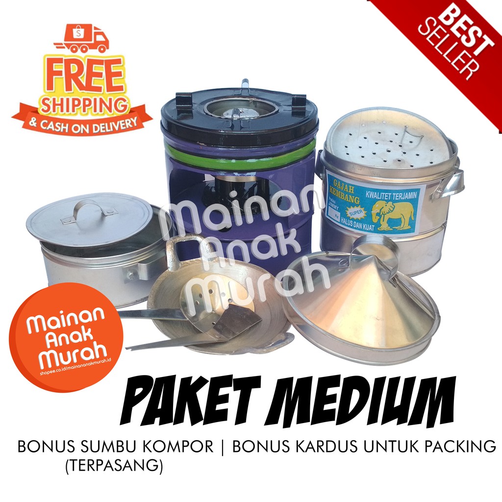 Jual Paket Kompor Mainan Mini / Masak Masakan Anak Jadul Tradisional Dari Logam Alumunium Tiny Cooking | Shopee Indonesia
